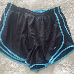Nike Women's Black Shorts with Blue Trim